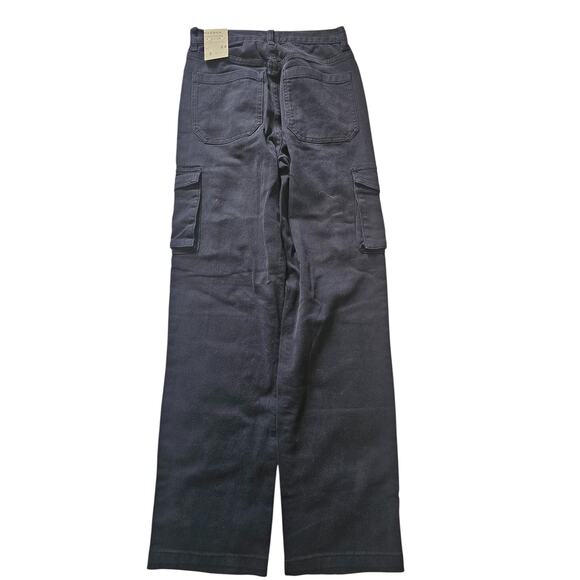 Pacsun Stretch Dad Jeans Black Cargo Size 24 High Rise Relaxed Fit NWT - Picture 5 of 9